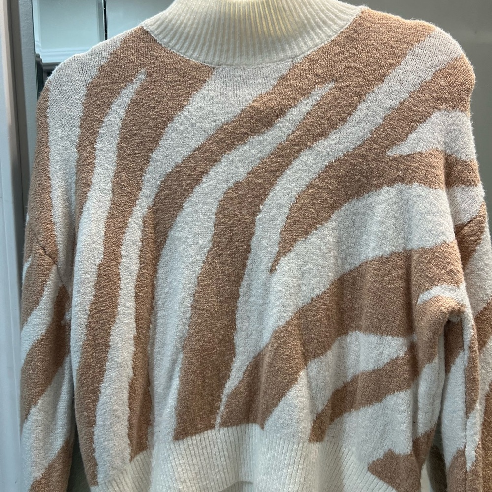 Cozy Zebra Print Sweater